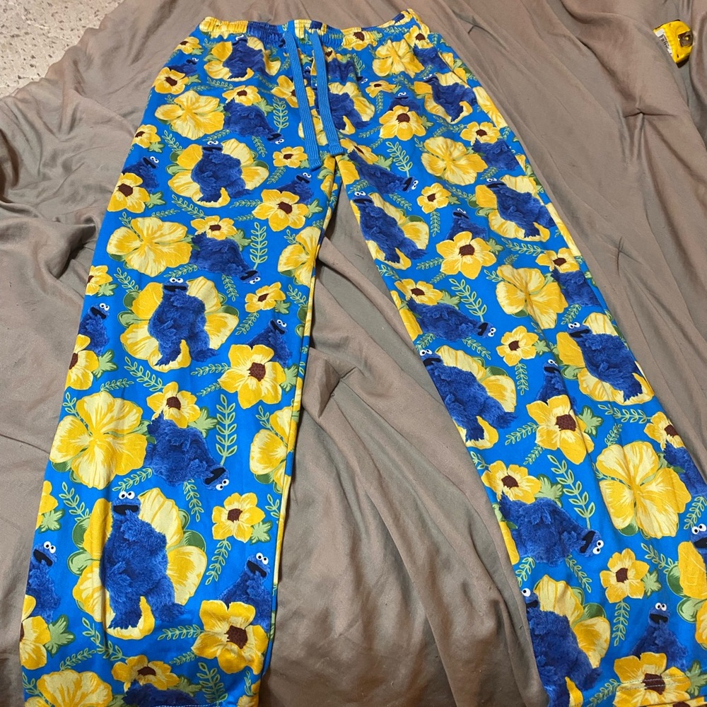 Sesame Street Blue and Yellow Character Pajama Pants